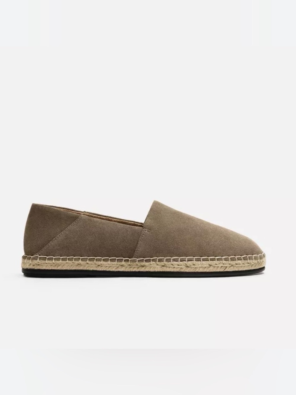 Zara Olive Green Suede Espadrilles Flat Shoes - Size 38 / US 7.5